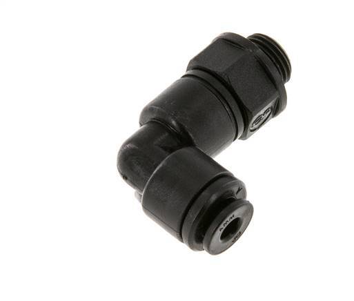 4mm x G1/8'' 90deg Elbow Push-in Fitting with Male Threads POM NBR Rotatable [2 Pieces]