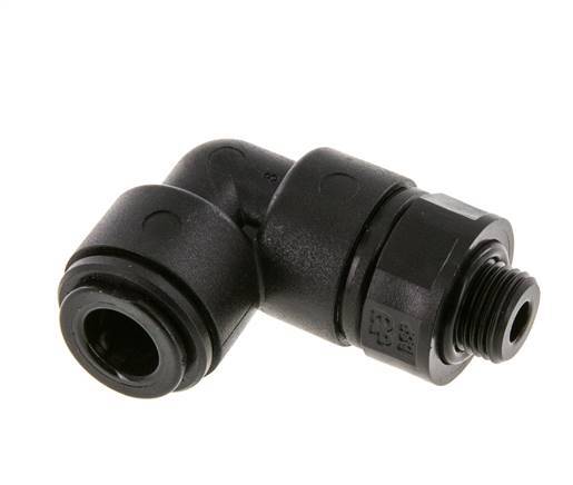 8mm x G1/8'' 90deg Elbow Push-in Fitting with Male Threads POM NBR Rotatable [2 Pieces]