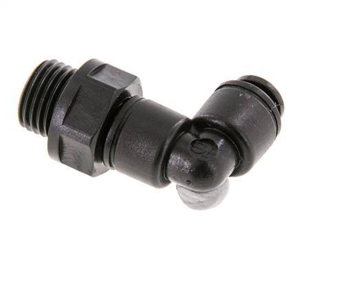 5mm x G1/4'' 90deg Elbow Push-in Fitting with Male Threads POM NBR Rotatable [2 Pieces]