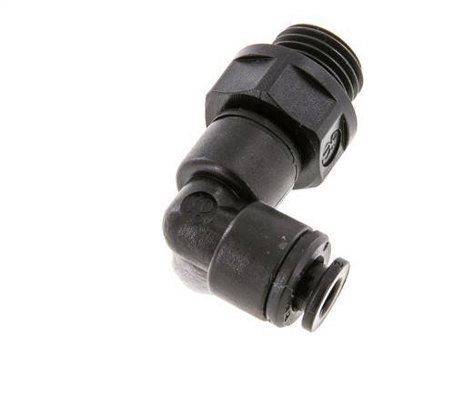5mm x G1/4'' 90deg Elbow Push-in Fitting with Male Threads POM NBR Rotatable [2 Pieces]