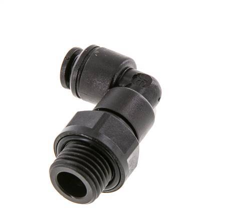 5mm x G1/4'' 90deg Elbow Push-in Fitting with Male Threads POM NBR Rotatable [2 Pieces]