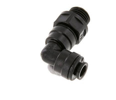 6mm x G1/4'' 90deg Elbow Push-in Fitting with Male Threads POM NBR Rotatable [2 Pieces]