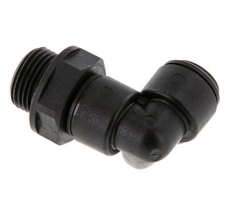8mm x G3/8'' 90deg Elbow Push-in Fitting with Male Threads POM NBR Rotatable [2 Pieces]