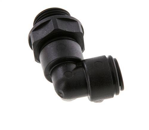 8mm x G3/8'' 90deg Elbow Push-in Fitting with Male Threads POM NBR Rotatable [2 Pieces]