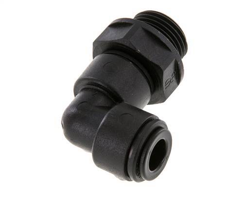 8mm x G3/8'' 90deg Elbow Push-in Fitting with Male Threads POM NBR Rotatable [2 Pieces]
