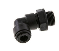 8mm x G3/8'' 90deg Elbow Push-in Fitting with Male Threads POM NBR Rotatable [2 Pieces]