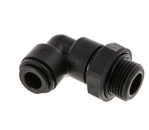 8mm x G3/8'' 90deg Elbow Push-in Fitting with Male Threads POM NBR Rotatable [2 Pieces]