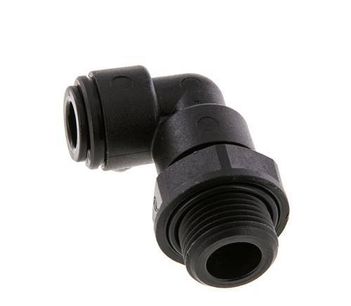 8mm x G3/8'' 90deg Elbow Push-in Fitting with Male Threads POM NBR Rotatable [2 Pieces]