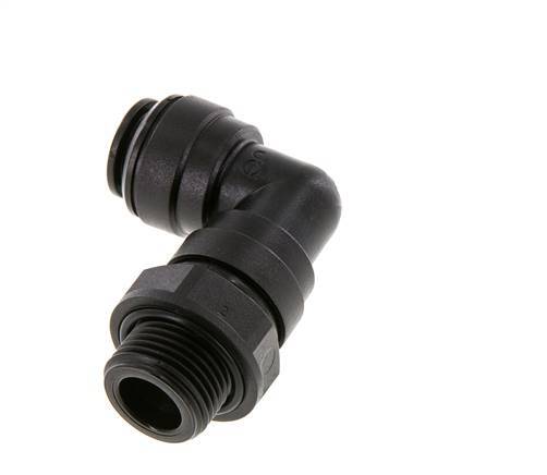 10mm x G3/8'' 90deg Elbow Push-in Fitting with Male Threads POM NBR Rotatable