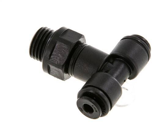 4mm x G1/4'' Inline Tee Push-in Fitting with Male Threads POM NBR FDA Rotatable