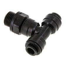 6mm x G1/4'' Inline Tee Push-in Fitting with Male Threads POM NBR FDA Rotatable
