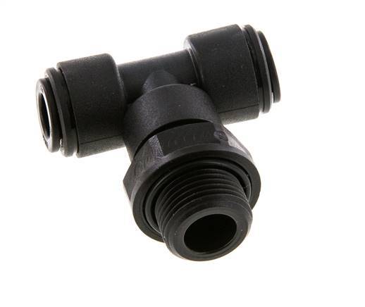 8mm x G3/8'' Inline Tee Push-in Fitting with Male Threads POM NBR FDA Rotatable
