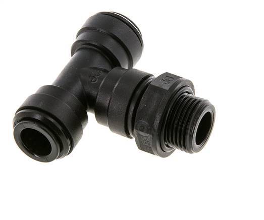 10mm x G3/8'' Inline Tee Push-in Fitting with Male Threads POM NBR FDA Rotatable