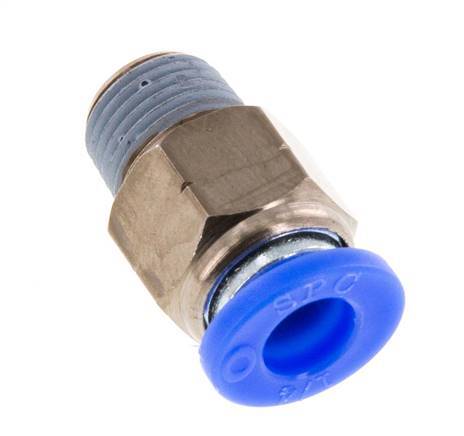 1/4'' x 1/8'' NPT Push-in Fitting with Male Threads Brass/PBT NBR [5 Pieces]