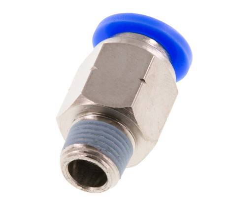 5/16'' x 1/8'' NPT Push-in Fitting with Male Threads Brass/PBT NBR [5 Pieces]