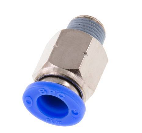5/16'' x 1/8'' NPT Push-in Fitting with Male Threads Brass/PBT NBR [5 Pieces]