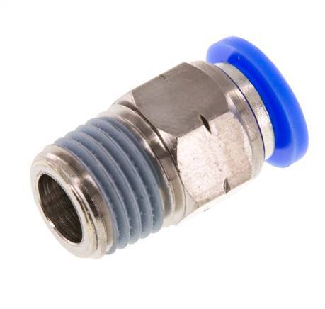 5/16'' x 1/4'' NPT Push-in Fitting with Male Threads Brass/PBT NBR [5 Pieces]