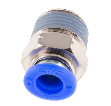 5/16'' x 3/8'' NPT Push-in Fitting with Male Threads Brass/PBT NBR [5 Pieces]