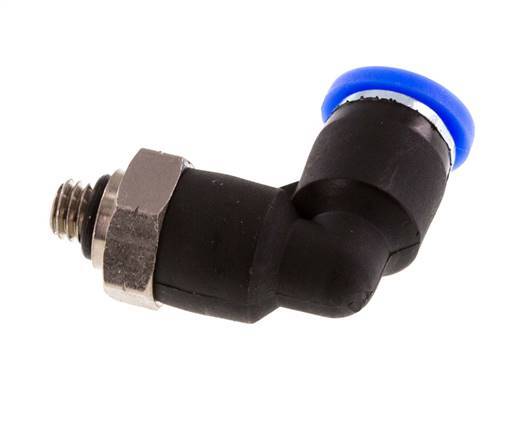 5/32'' x UNF 10-32 90deg Elbow Push-in Fitting Brass/PBT NBR Rotatable [2 Pieces]