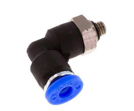 5/32'' x UNF 10-32 90deg Elbow Push-in Fitting Brass/PBT NBR Rotatable [2 Pieces]