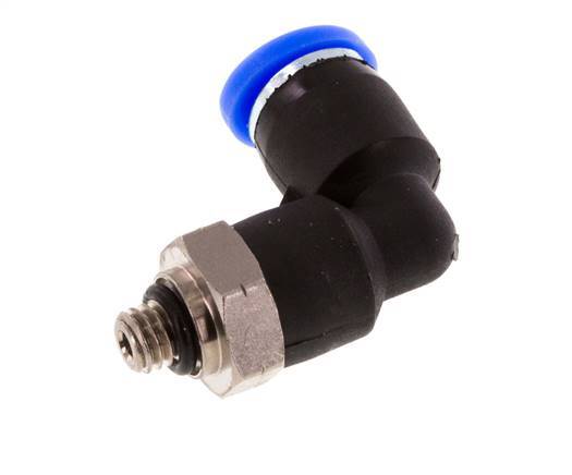 5/32'' x UNF 10-32 90deg Elbow Push-in Fitting Brass/PBT NBR Rotatable [2 Pieces]