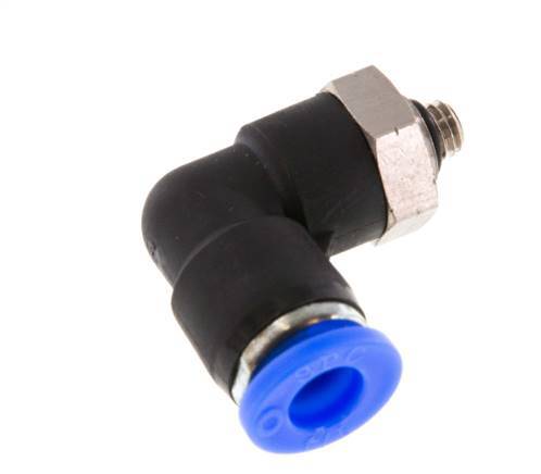 1/4'' x UNF 10-32 90deg Elbow Push-in Fitting Brass/PBT NBR Rotatable [2 Pieces]