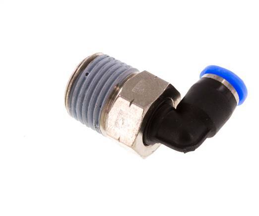 1/8'' x 1/8'' NPT 90deg Elbow Push-in Fitting with Male Threads Brass/PBT NBR Rotatable [2 Pieces]