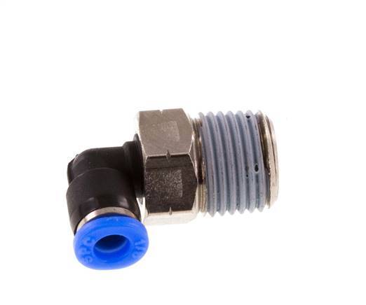 1/8'' x 1/8'' NPT 90deg Elbow Push-in Fitting with Male Threads Brass/PBT NBR Rotatable [2 Pieces]
