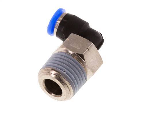 1/8'' x 1/8'' NPT 90deg Elbow Push-in Fitting with Male Threads Brass/PBT NBR Rotatable [2 Pieces]