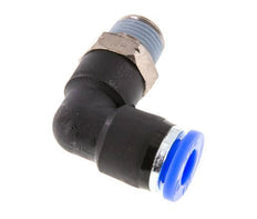 1/4'' x 1/8'' NPT 90deg Elbow Push-in Fitting with Male Threads Brass/PBT NBR Rotatable [2 Pieces]