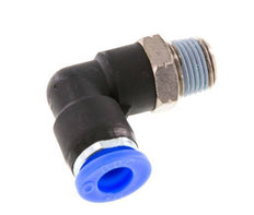1/4'' x 1/8'' NPT 90deg Elbow Push-in Fitting with Male Threads Brass/PBT NBR Rotatable [2 Pieces]