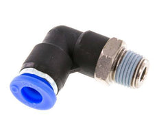 1/4'' x 1/8'' NPT 90deg Elbow Push-in Fitting with Male Threads Brass/PBT NBR Rotatable [2 Pieces]