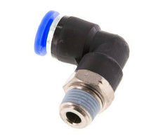1/4'' x 1/8'' NPT 90deg Elbow Push-in Fitting with Male Threads Brass/PBT NBR Rotatable [2 Pieces]