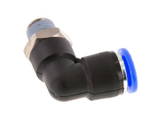 5/16'' x 1/8'' NPT 90deg Elbow Push-in Fitting with Male Threads Brass/PBT NBR Rotatable [2 Pieces]