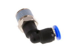 3/16'' x 1/4'' NPT 90deg Elbow Push-in Fitting with Male Threads Brass/PBT NBR Rotatable [2 Pieces]