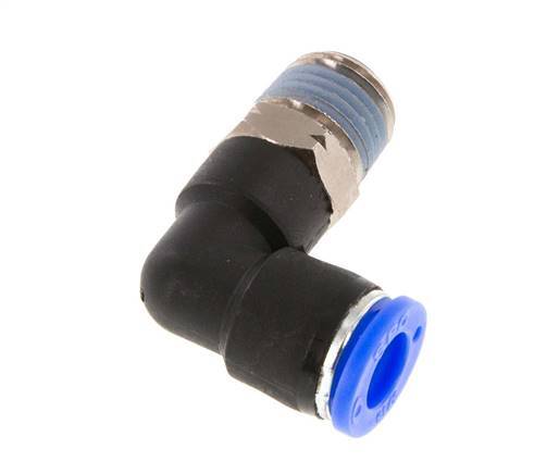 5/16'' x 1/4'' NPT 90deg Elbow Push-in Fitting with Male Threads Brass/PBT NBR Rotatable [2 Pieces]
