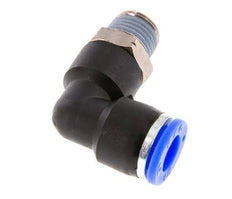 3/8'' x 1/4'' NPT 90deg Elbow Push-in Fitting with Male Threads Brass/PBT NBR Rotatable [2 Pieces]