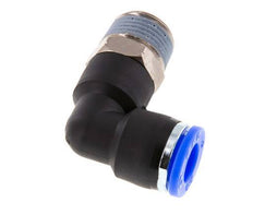 3/8'' x 3/8'' NPT 90deg Elbow Push-in Fitting with Male Threads Brass/PBT NBR Rotatable [2 Pieces]