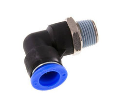 1/2'' x 3/8'' NPT 90deg Elbow Push-in Fitting with Male Threads Brass/PBT NBR Rotatable [2 Pieces]