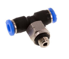 1/8'' x UNF 10-32 Inline Tee Push-in Fitting Brass/PBT NBR Rotatable [2 Pieces]