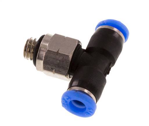 1/8'' x UNF 10-32 Inline Tee Push-in Fitting Brass/PBT NBR Rotatable [2 Pieces]