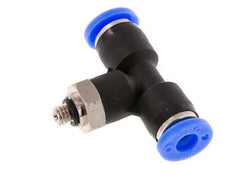 3/16'' x UNF 10-32 Inline Tee Push-in Fitting Brass/PBT NBR Rotatable [2 Pieces]
