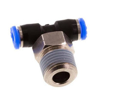 1/8'' x 1/8'' NPT Inline Tee Push-in Fitting with Male Threads Brass/PBT NBR Rotatable [2 Pieces]