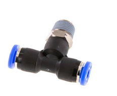 5/32'' x 1/8'' NPT Inline Tee Push-in Fitting with Male Threads Brass/PBT NBR Rotatable [2 Pieces]