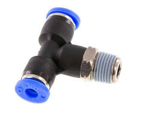 5/32'' x 1/8'' NPT Inline Tee Push-in Fitting with Male Threads Brass/PBT NBR Rotatable [2 Pieces]