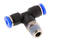5/32'' x 1/8'' NPT Inline Tee Push-in Fitting with Male Threads Brass/PBT NBR Rotatable [2 Pieces]