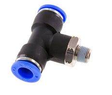 3/8'' x 1/8'' NPT Inline Tee Push-in Fitting with Male Threads Brass/PBT NBR Rotatable