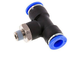 3/8'' x 1/8'' NPT Inline Tee Push-in Fitting with Male Threads Brass/PBT NBR Rotatable
