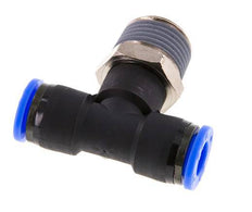 3/8'' x 1/2'' NPT Inline Tee Push-in Fitting with Male Threads Brass/PBT NBR Rotatable