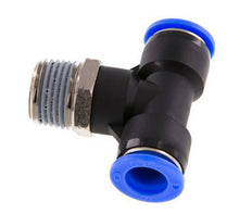 1/2'' x 1/2'' NPT Inline Tee Push-in Fitting with Male Threads Brass/PBT NBR Rotatable